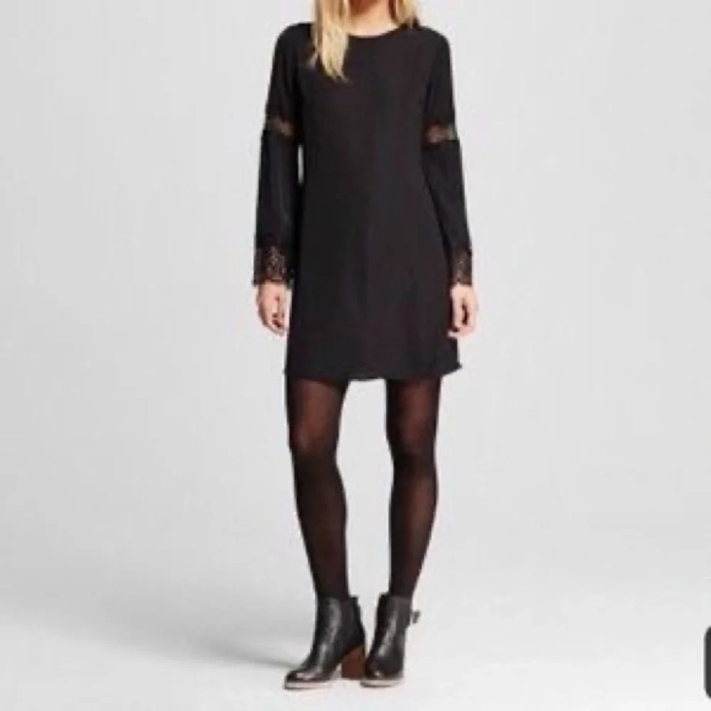Mossimo Supply Co. black lace bell sleeve dress xs - Picture 1 of 5